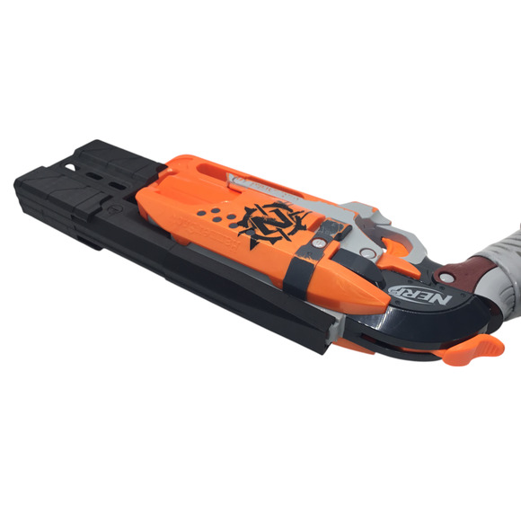Nerf A4325 Zombie Strike Hammershot Blaster With Custom SSWI People Mover Barrel - Picture 1 of 9